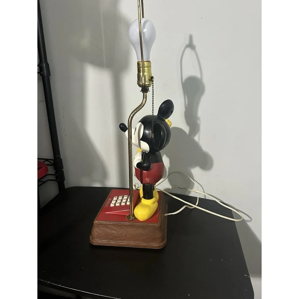 Vintage Disney Mickey Mouse Phone Lamp Phone & Lamp Works As Should